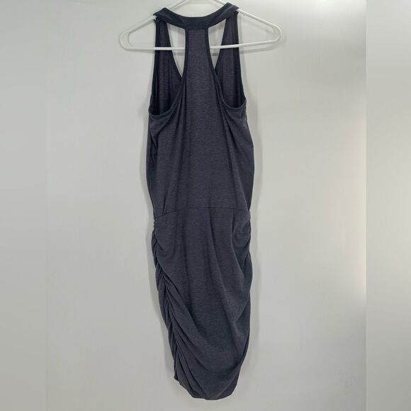 Athleta Topanga Gray Ruched Soft Athletic T-Shirt Dress Size Small Stretch - Picture 6 of 10